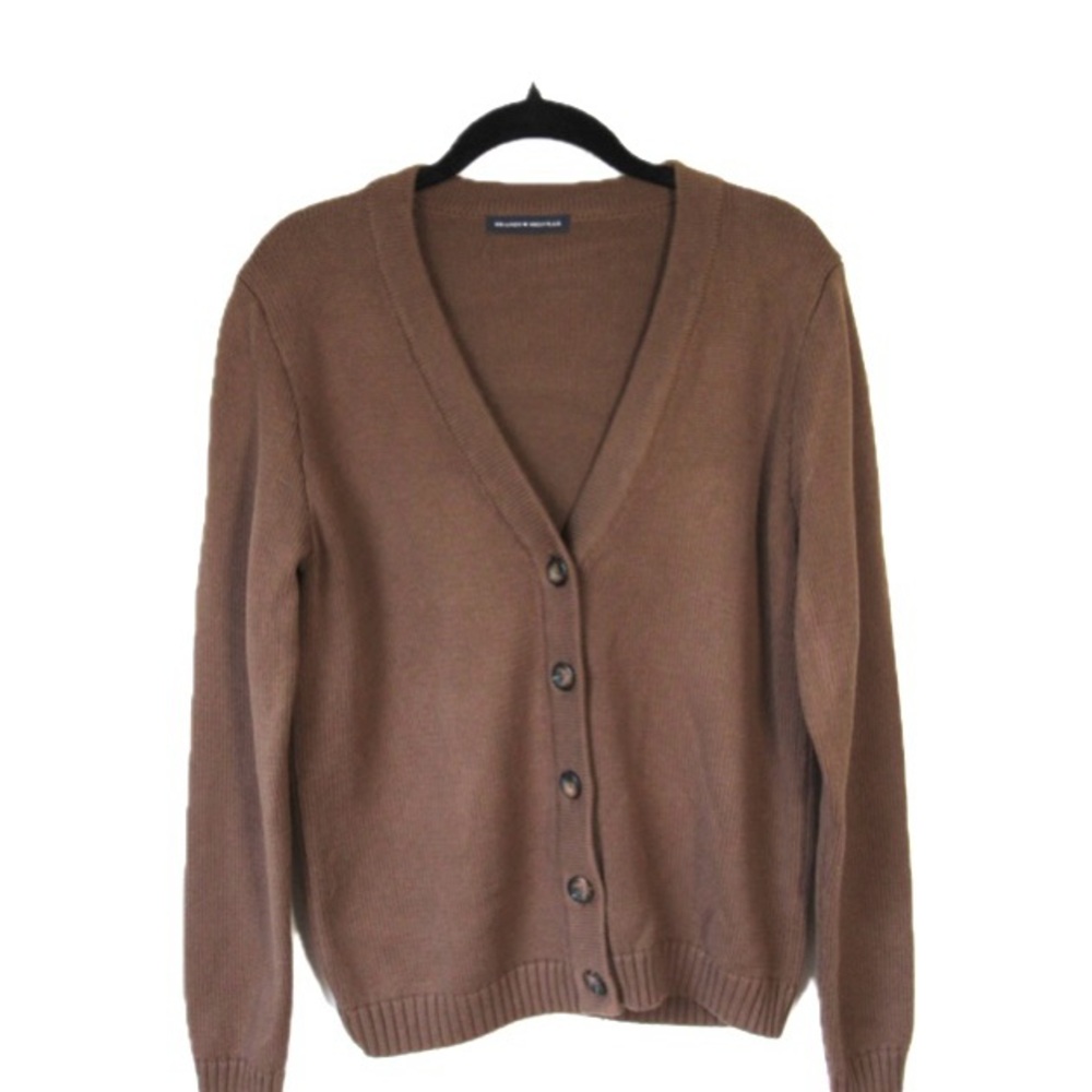 Brandy Melville Brown Cardigan Sweater Clean Girl Minimalist Preppy